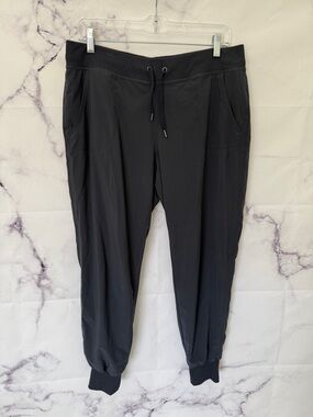 Athleta drawstring lined navy joggers size 8